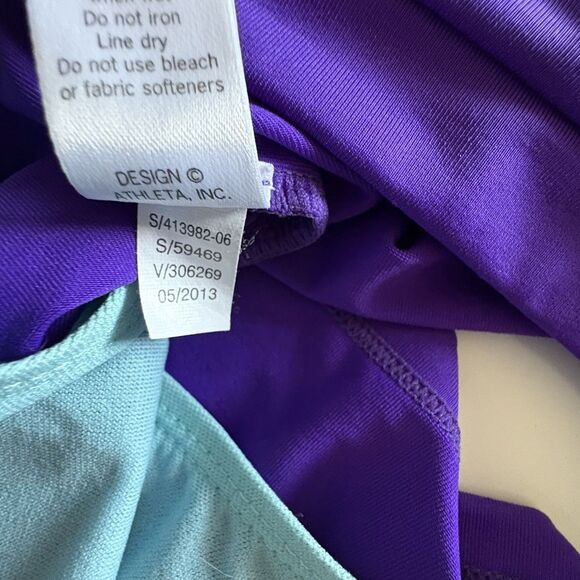 Athleta Kata Purple Swim Shorts Swimsuit Bottom Size Large Back Pockets - Picture 10 of 10